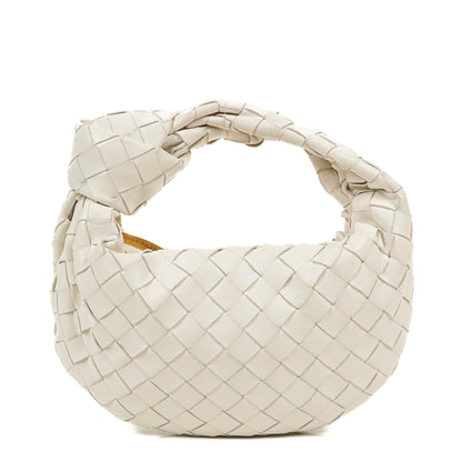 Bottega Veneta Mini Jodie Tasche aus weißem Nappa Intrecciato