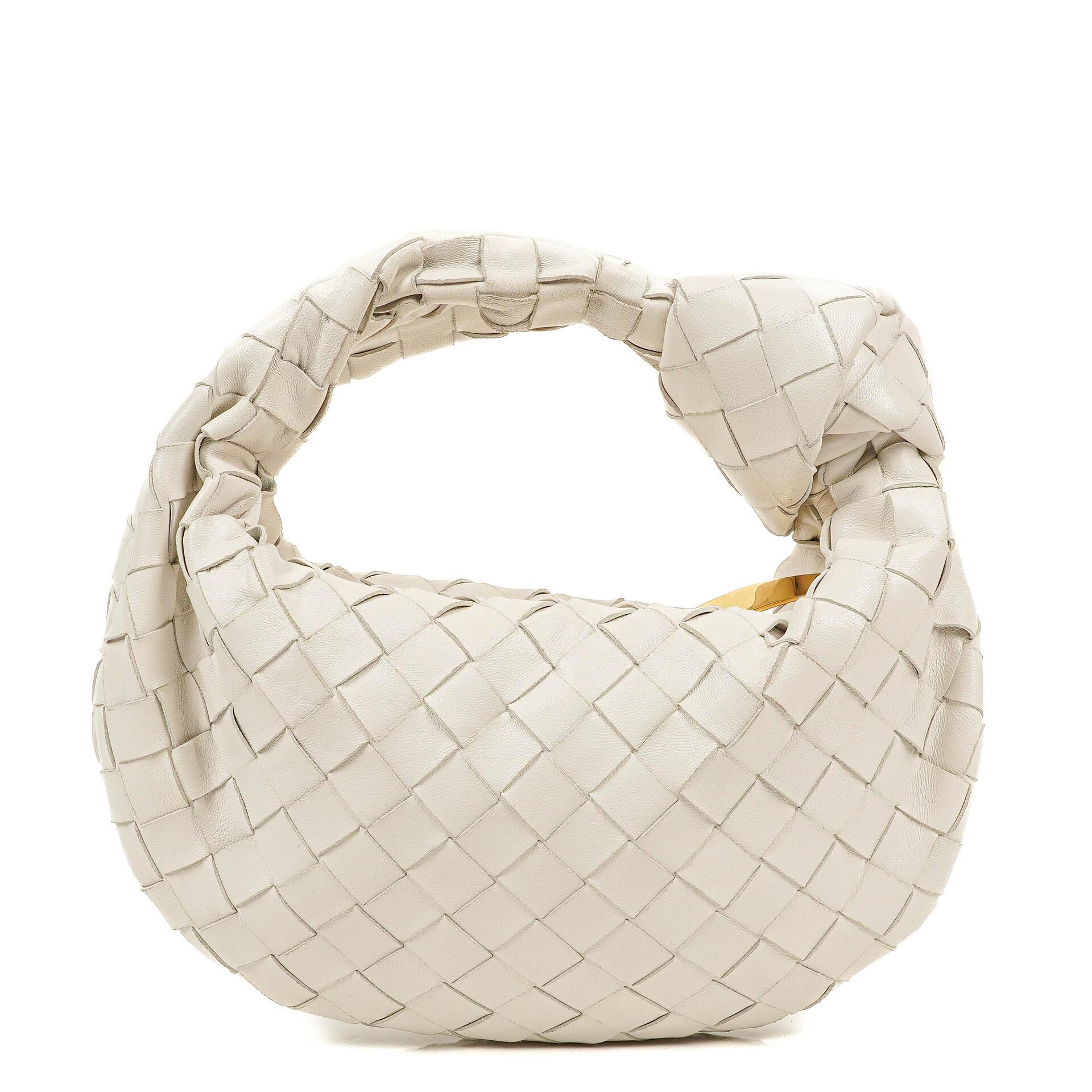 Bottega Veneta Mini Jodie Tasche aus weißem Nappa Intrecciato