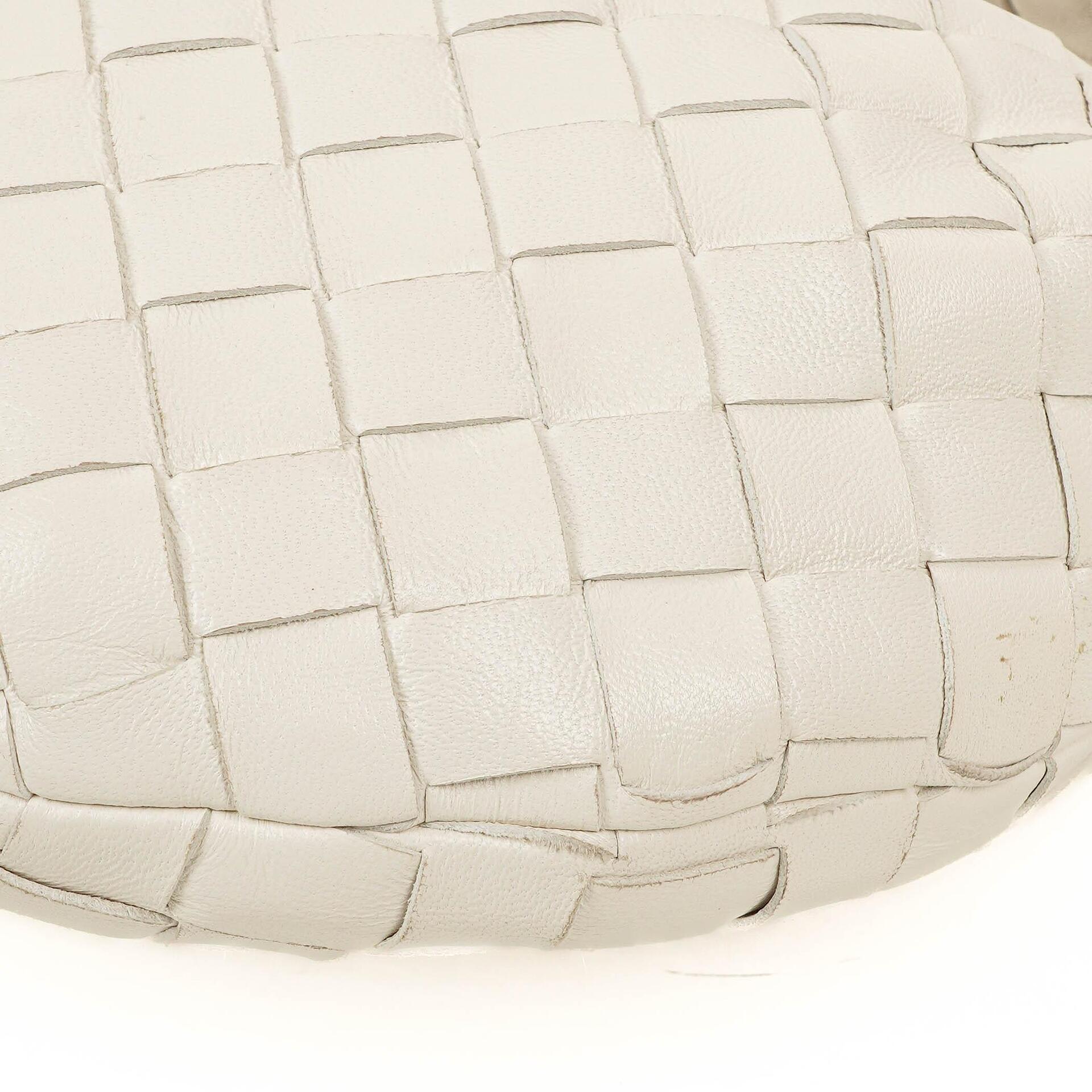Bottega Veneta Mini Jodie Tasche aus weißem Nappa Intrecciato