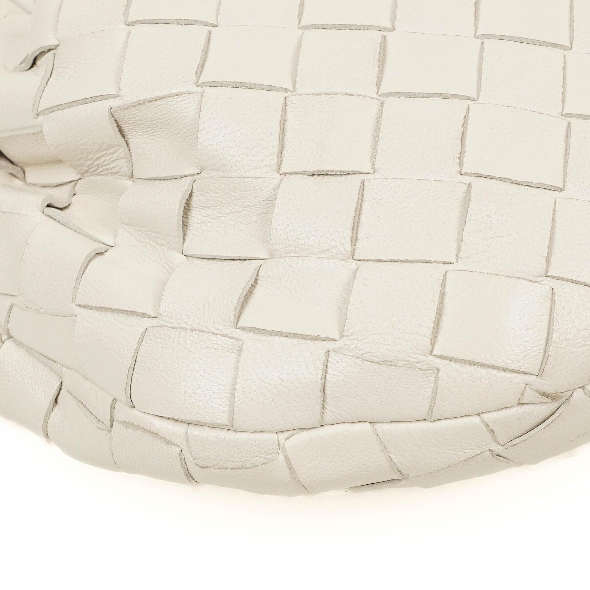 Bottega Veneta Mini Jodie Tasche aus weißem Nappa Intrecciato