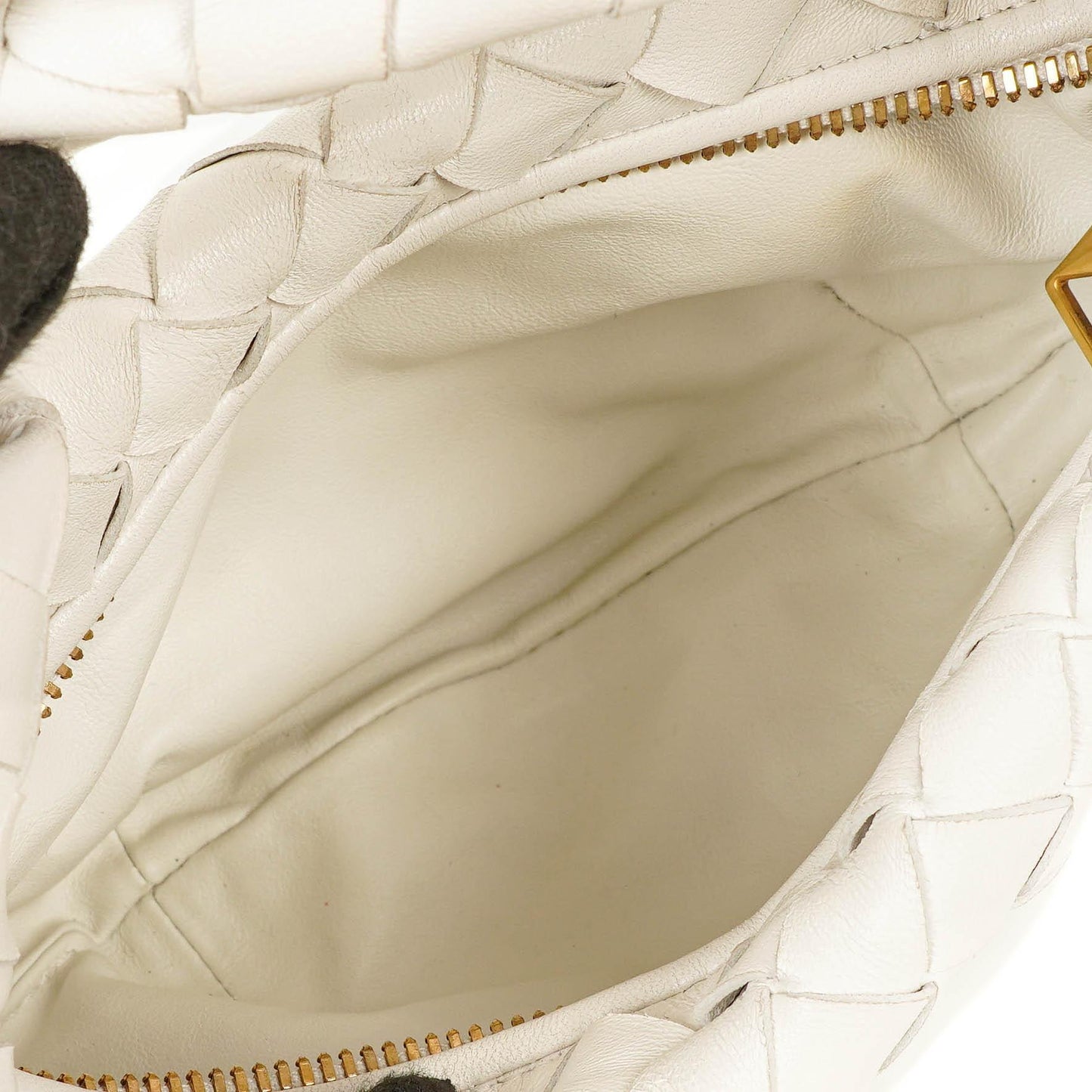 Bottega Veneta Mini Jodie Tasche aus weißem Nappa Intrecciato