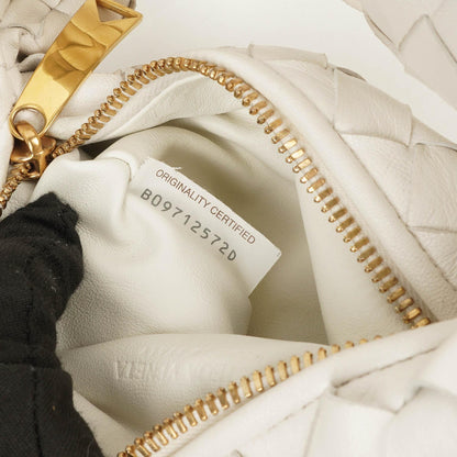 Bottega Veneta Mini Jodie Tasche aus weißem Nappa Intrecciato