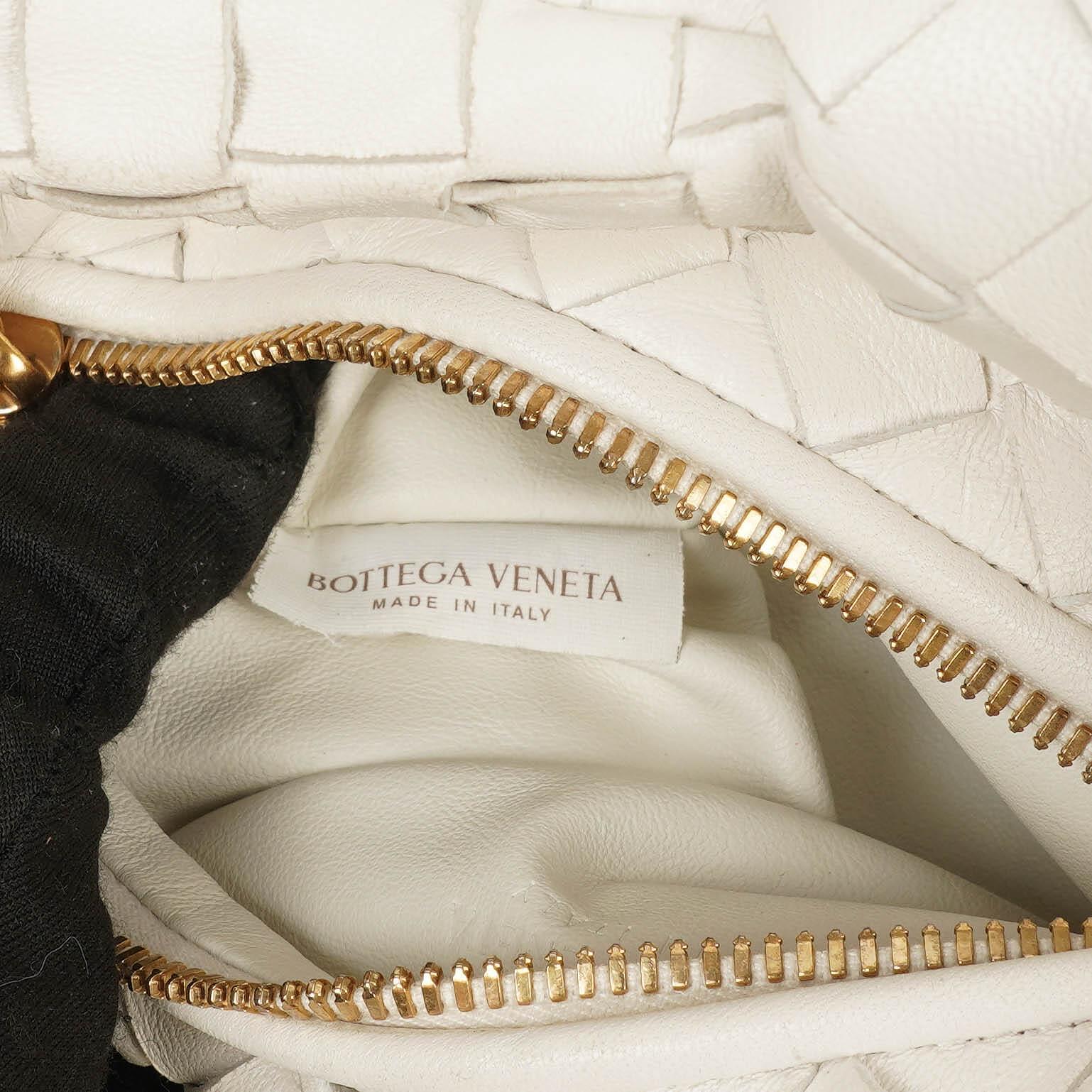 Bottega Veneta Mini Jodie Tasche aus weißem Nappa Intrecciato