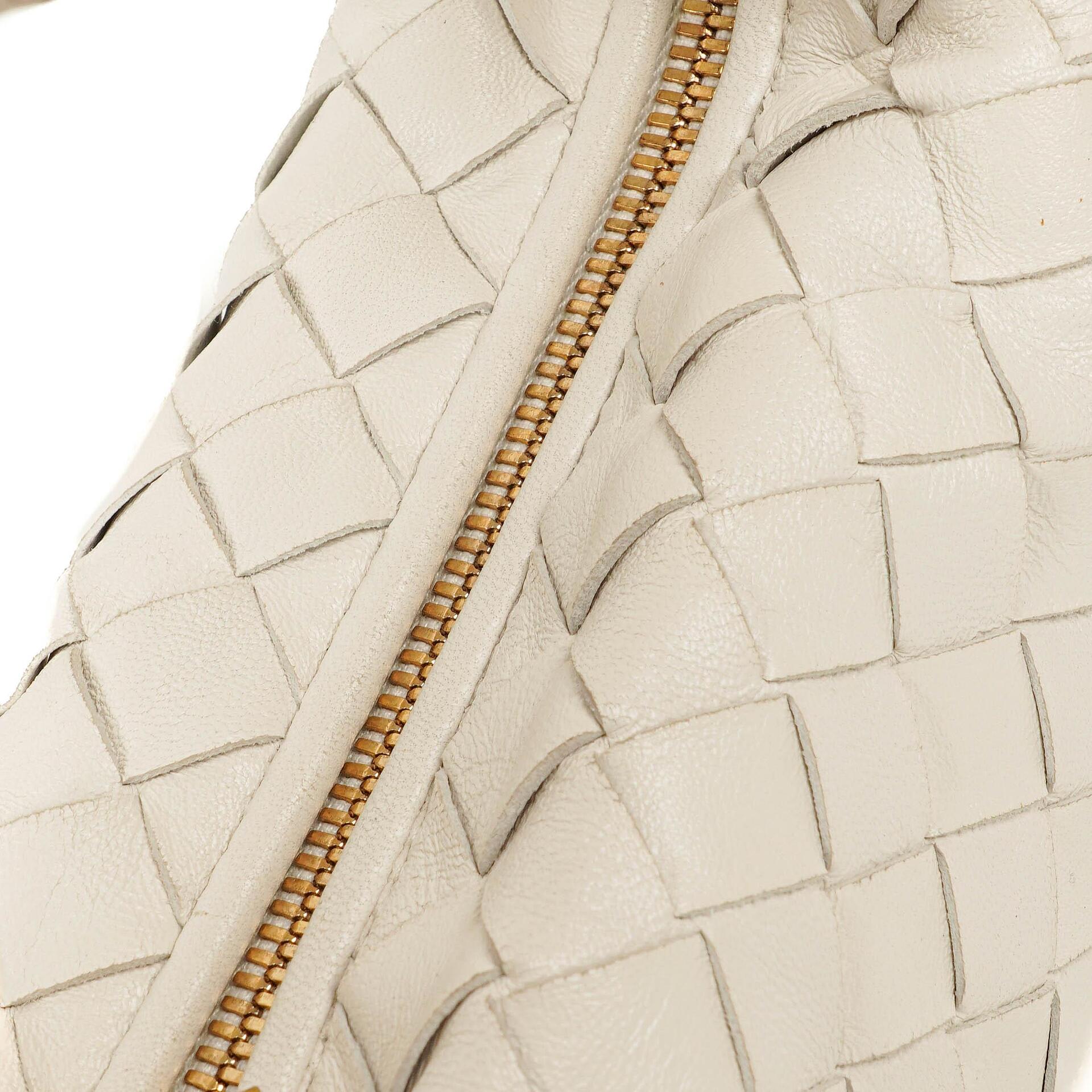 Bottega Veneta Mini Jodie Tasche aus weißem Nappa Intrecciato
