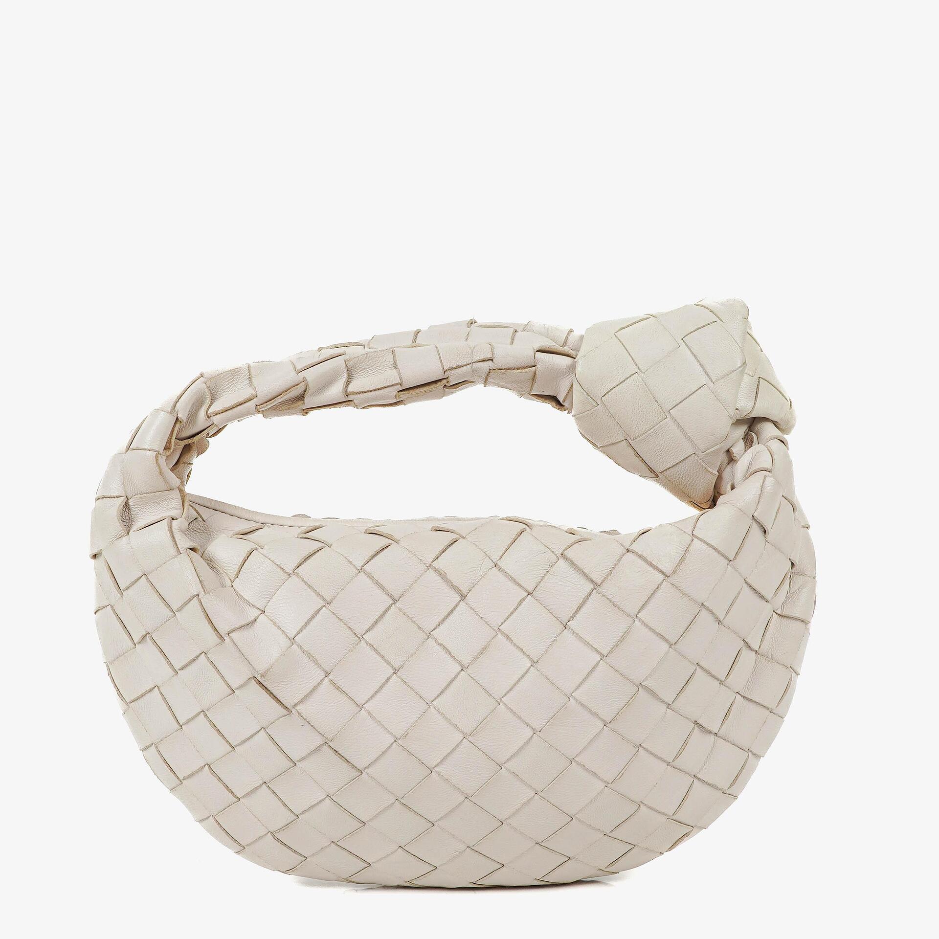 Bottega Veneta Mini Jodie Tasche aus weißem Nappa Intrecciato