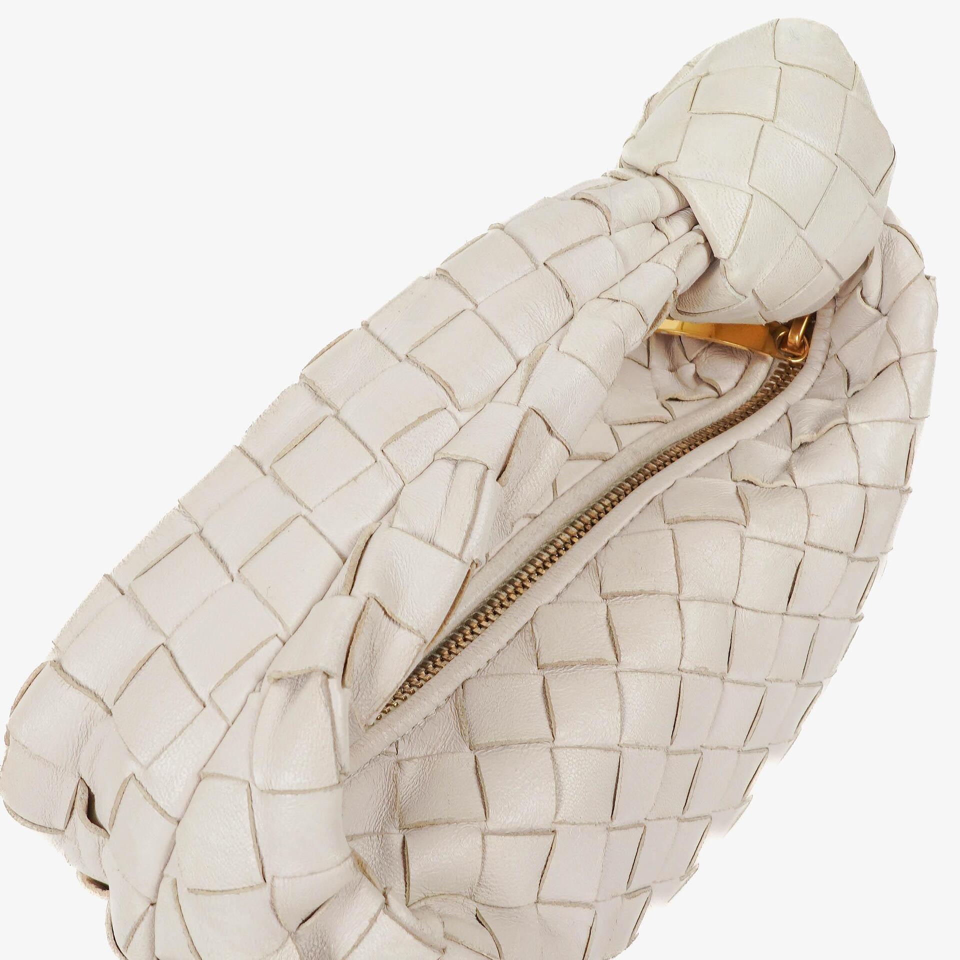 Bottega Veneta Mini Jodie Tasche aus weißem Nappa Intrecciato