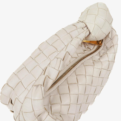 Bottega Veneta Mini Jodie Tasche aus weißem Nappa Intrecciato