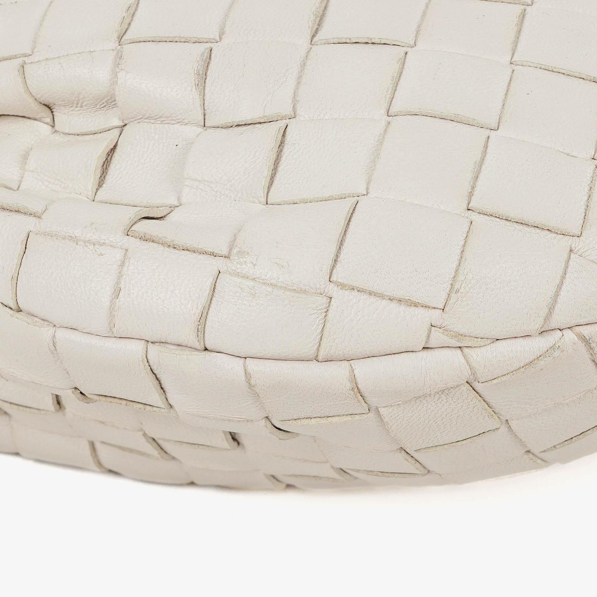 Bottega Veneta Mini Jodie Tasche aus weißem Nappa Intrecciato