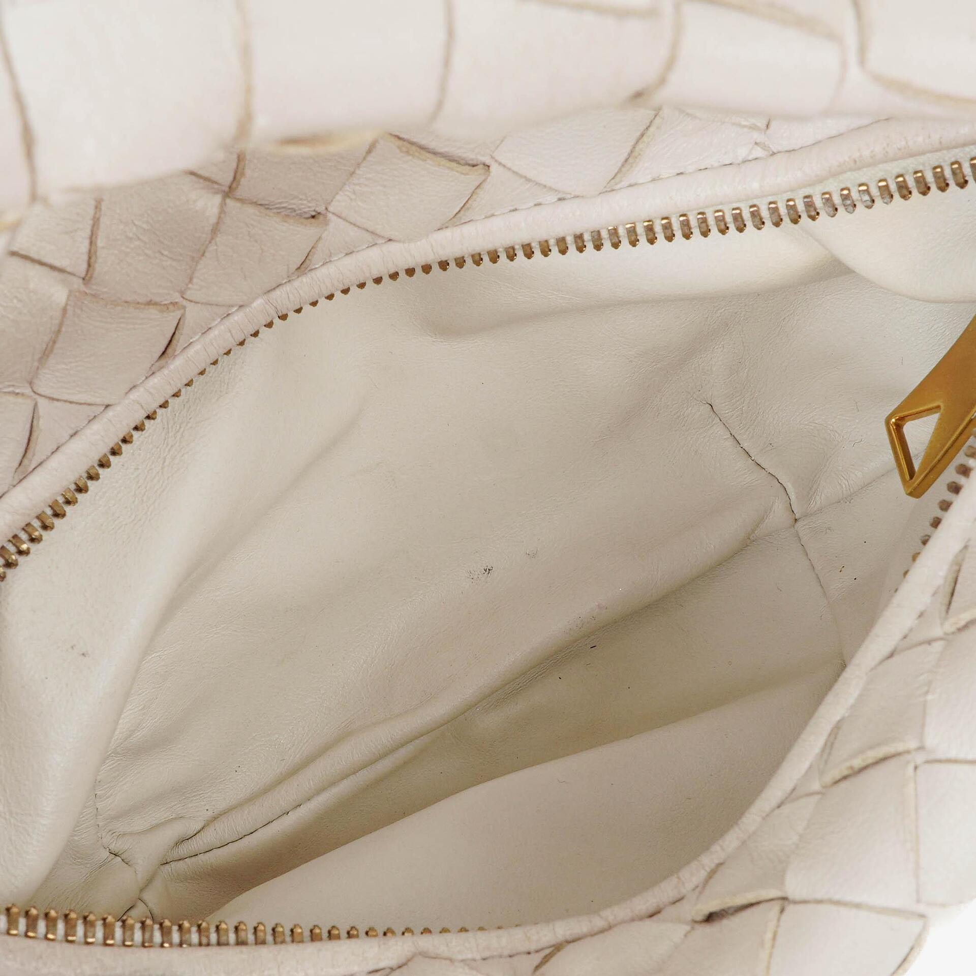 Bottega Veneta Mini Jodie Tasche aus weißem Nappa Intrecciato