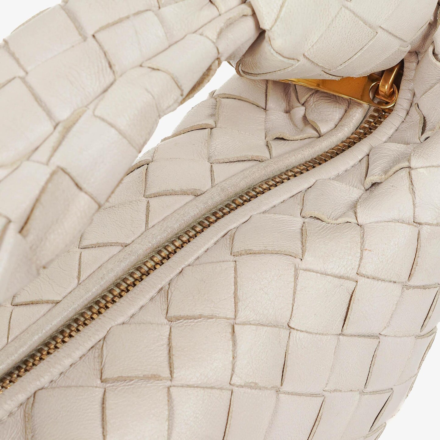 Bottega Veneta Mini Jodie Tasche aus weißem Nappa Intrecciato