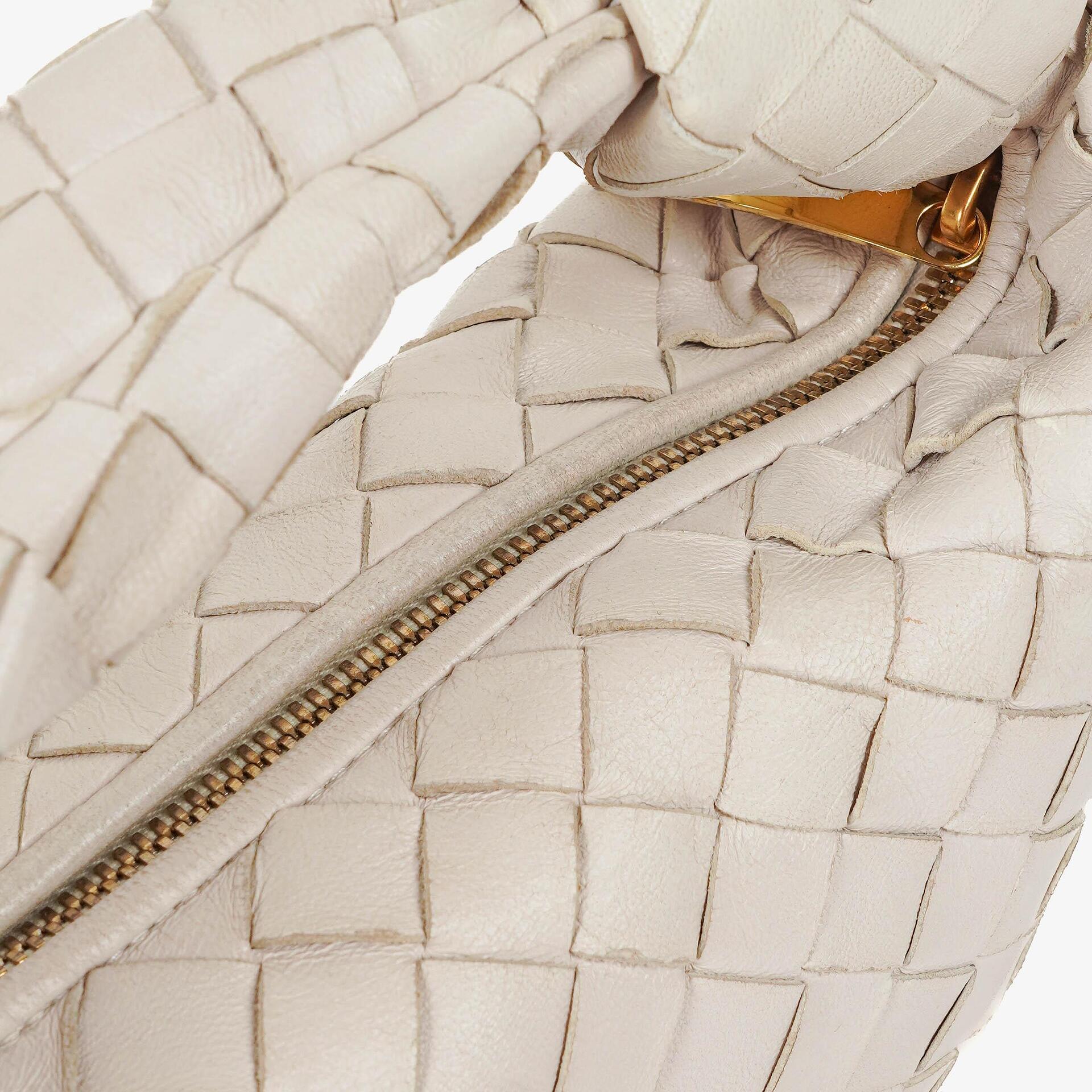 Bottega Veneta Mini Jodie Tasche aus weißem Nappa Intrecciato