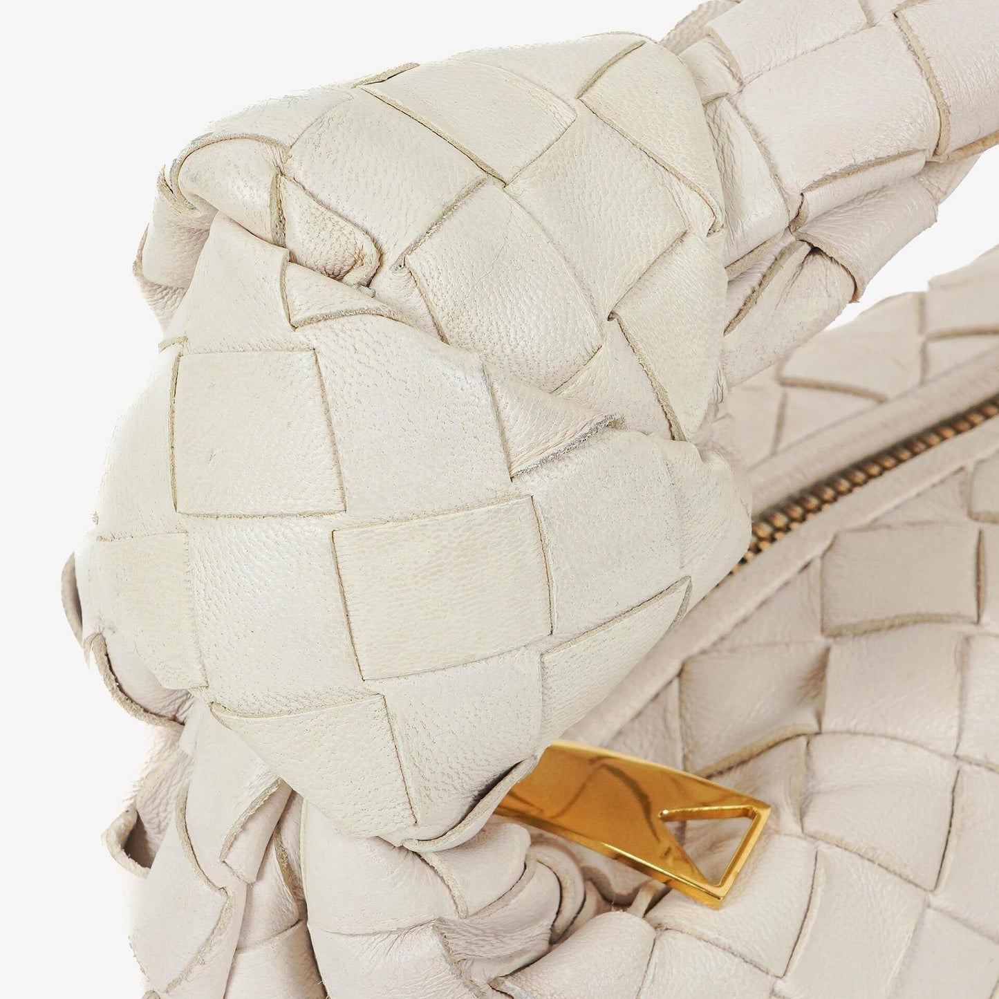 Bottega Veneta Mini Jodie Tasche aus weißem Nappa Intrecciato