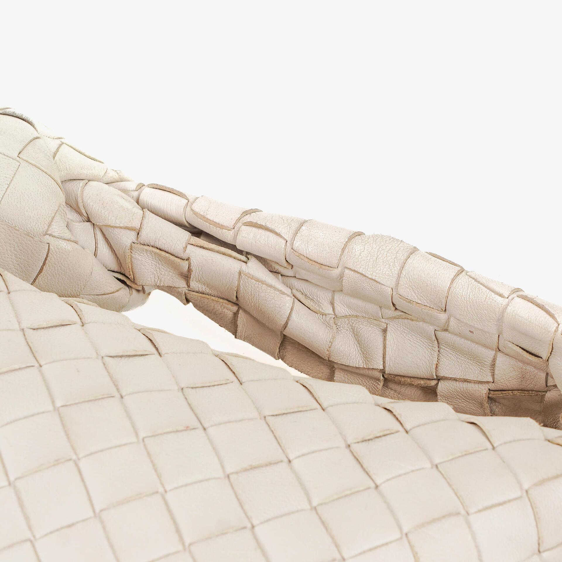 Bottega Veneta Mini Jodie Tasche aus weißem Nappa Intrecciato