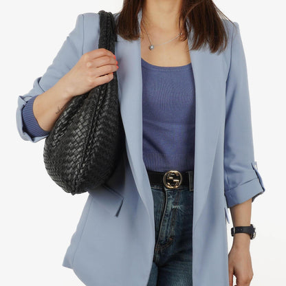 Bottega Veneta Veneta Hobo-Tasche Large aus schwarzem Nappa Intrecciato