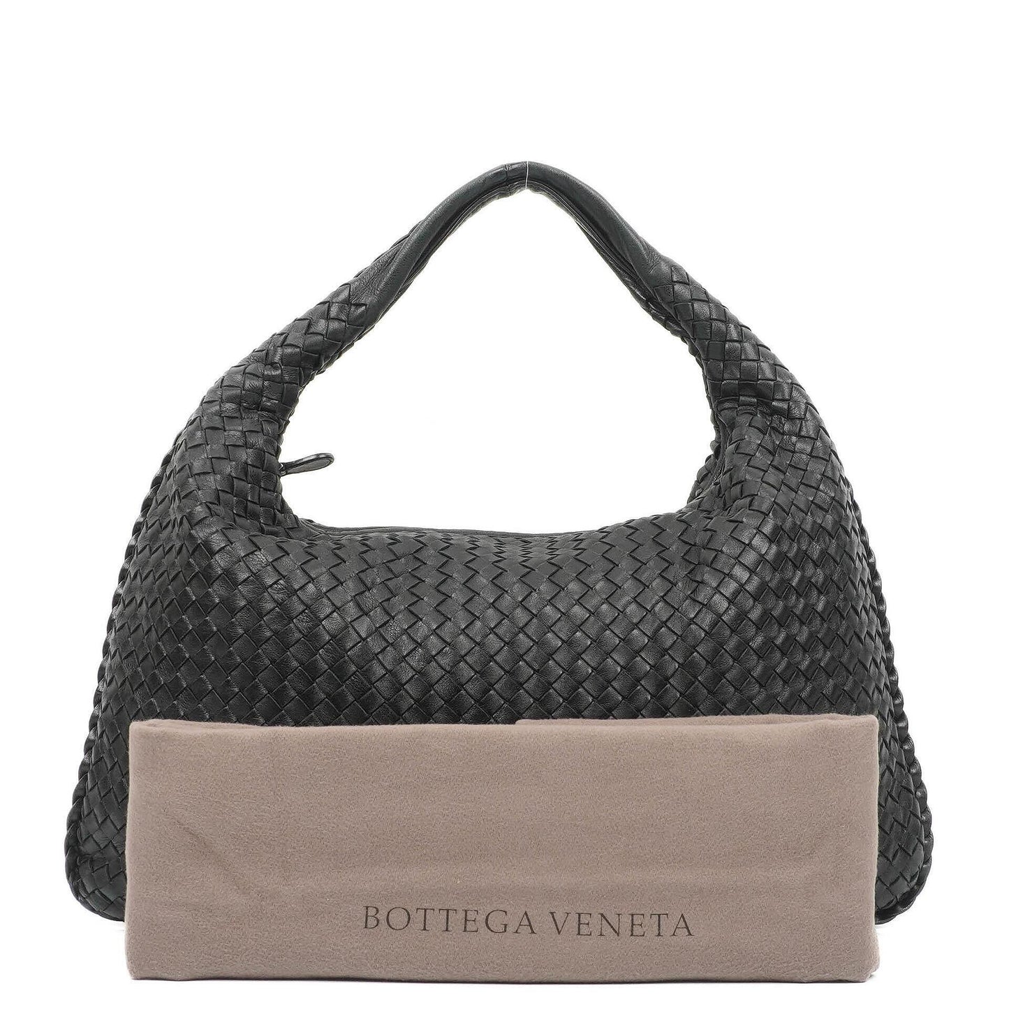 Bottega Veneta Veneta Hobo-Tasche Large aus schwarzem Nappa Intrecciato