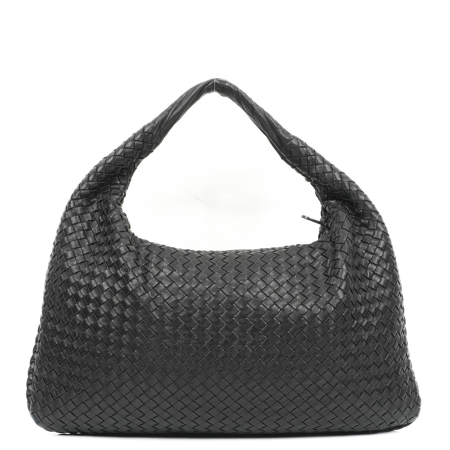 Bottega Veneta Veneta Hobo-Tasche Large aus schwarzem Nappa Intrecciato
