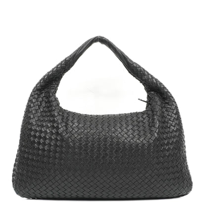 Bottega Veneta Veneta Hobo-Tasche Large aus schwarzem Nappa Intrecciato