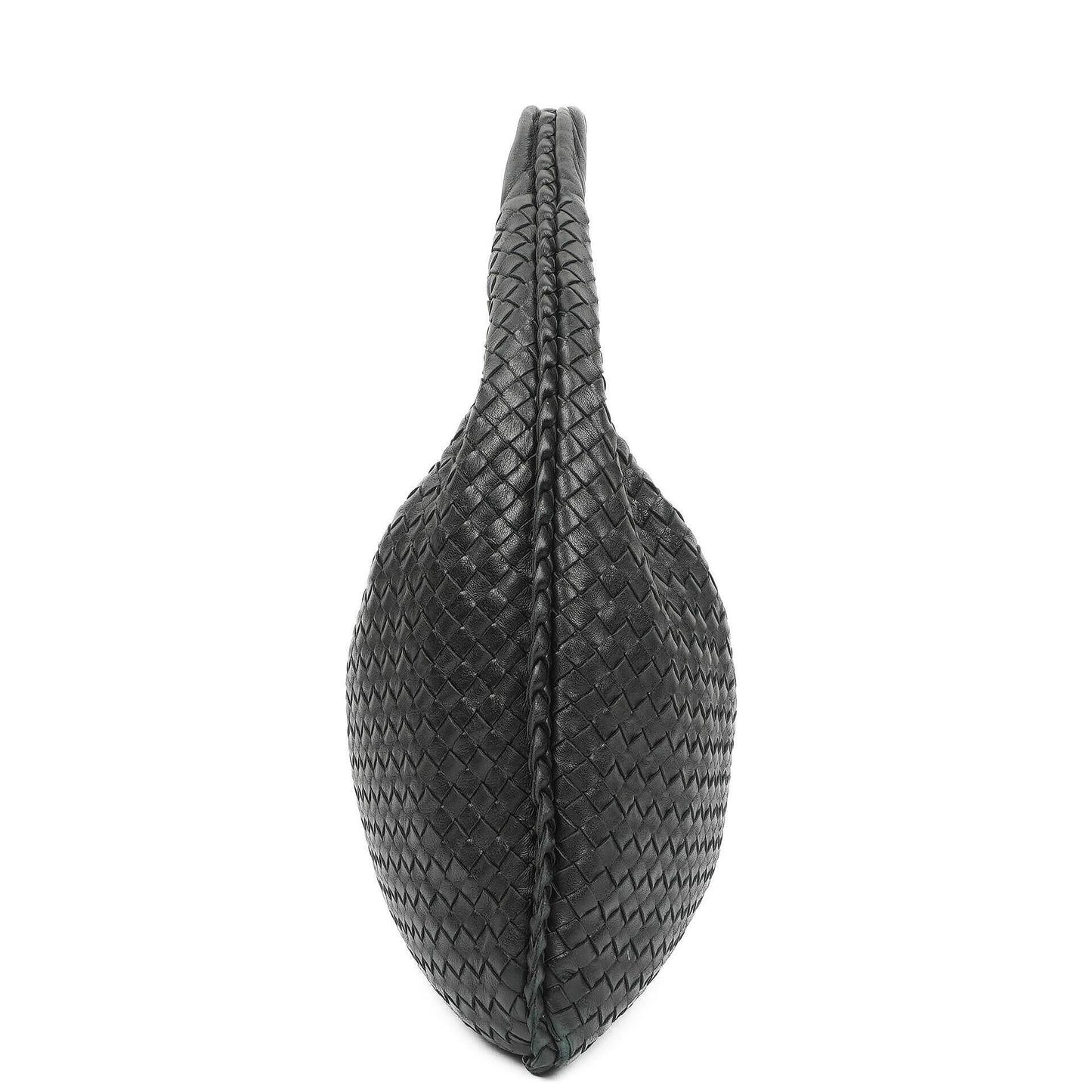 Bottega Veneta Veneta Hobo-Tasche Large aus schwarzem Nappa Intrecciato