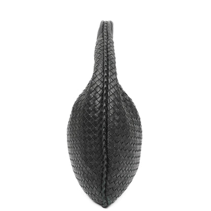 Bottega Veneta Veneta Hobo-Tasche Large aus schwarzem Nappa Intrecciato