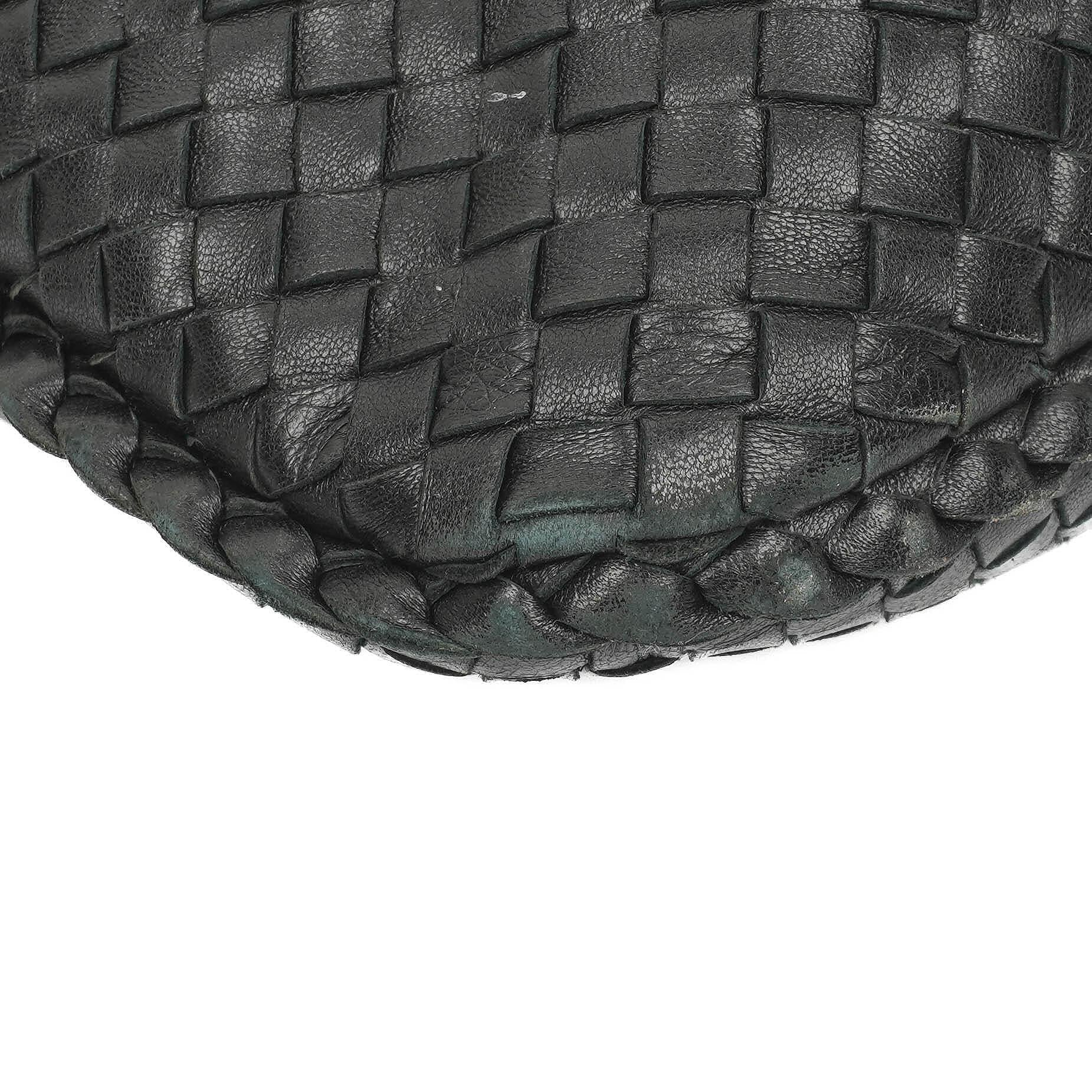 Bottega Veneta Veneta Hobo-Tasche Large aus schwarzem Nappa Intrecciato