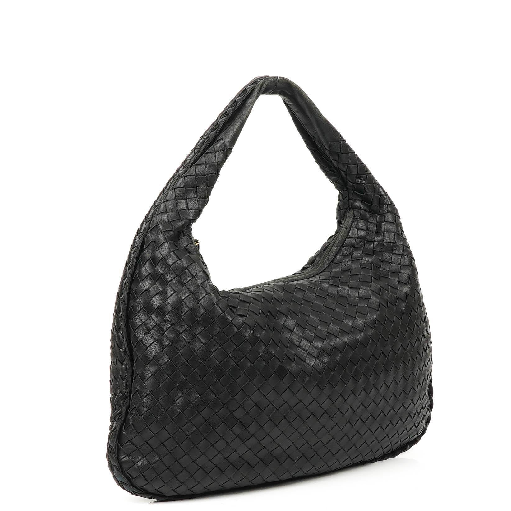 Bottega Veneta Nappa Intrecciato schwarzer Medium Veneta Hobo Bag