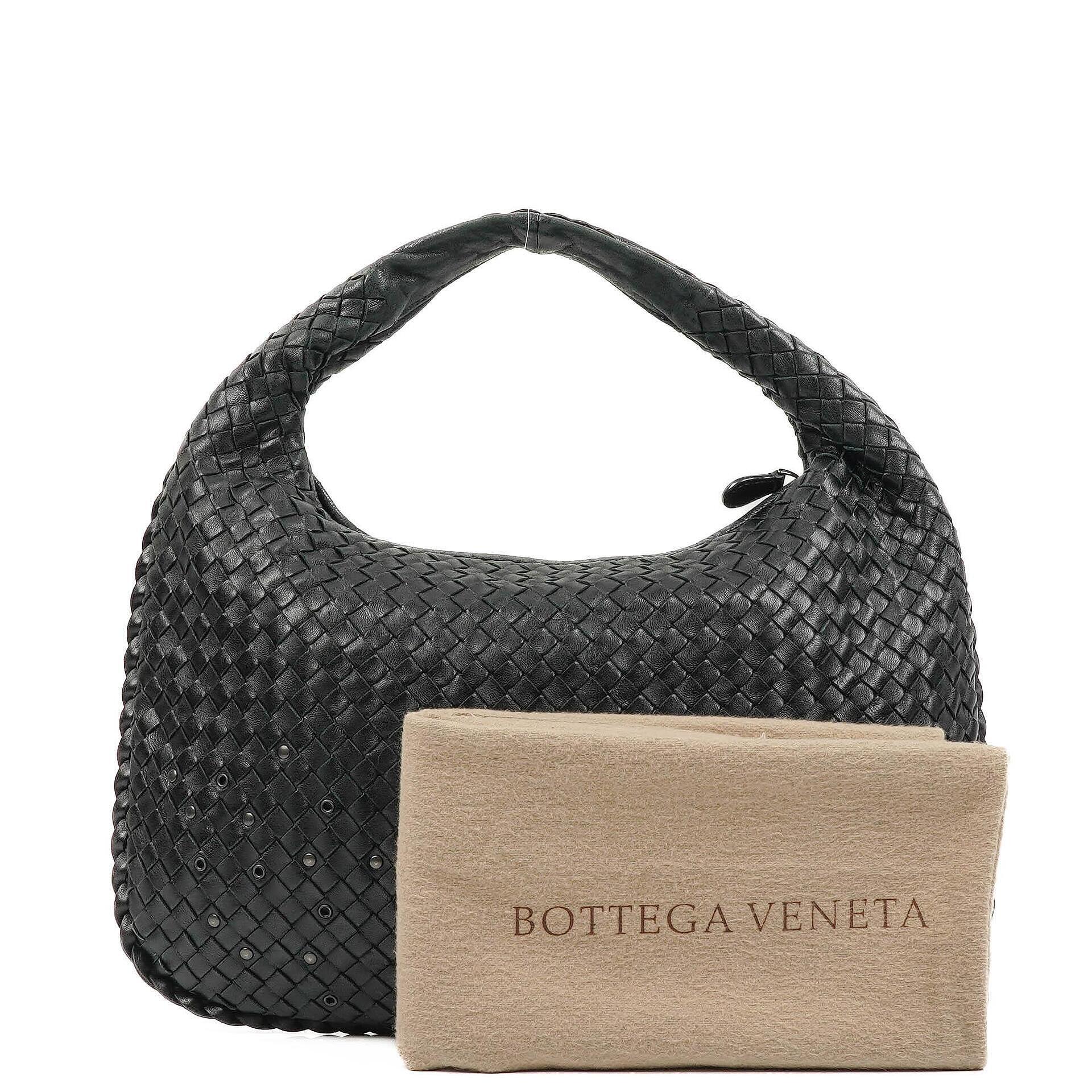 Bottega Veneta Medium Veneta Hobo Bag aus schwarzem Nappa Intrecciato Leder