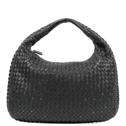 Bottega Veneta Medium Veneta Hobo Bag aus schwarzem Nappa Intrecciato Leder