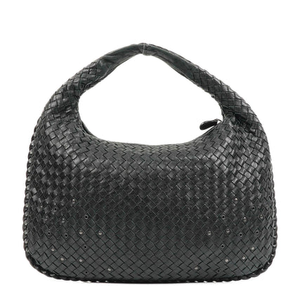 Bottega Veneta Medium Veneta Hobo Bag aus schwarzem Nappa Intrecciato Leder
