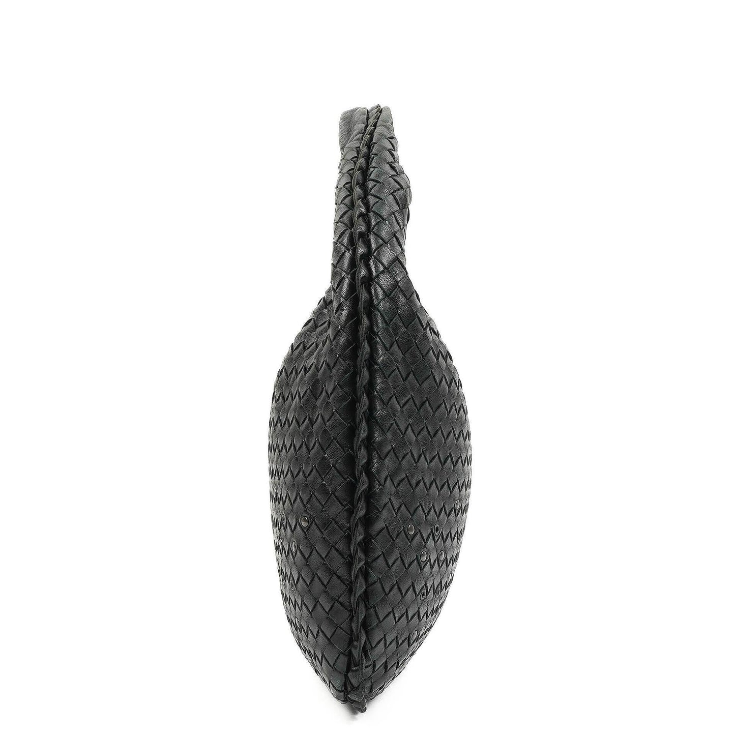 Bottega Veneta Medium Veneta Hobo Bag aus schwarzem Nappa Intrecciato Leder