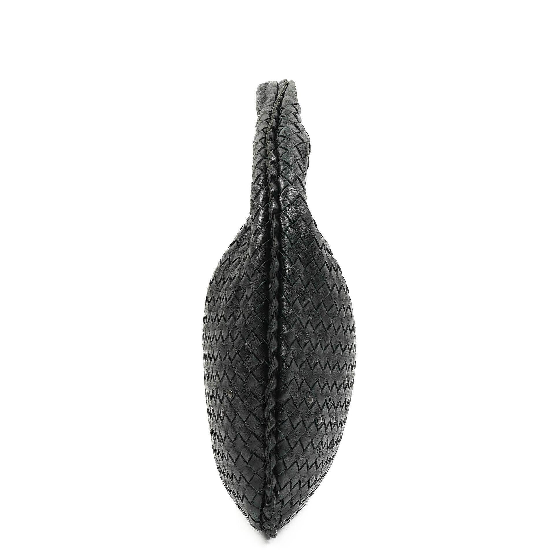 Bottega Veneta Medium Veneta Hobo Bag aus schwarzem Nappa Intrecciato Leder