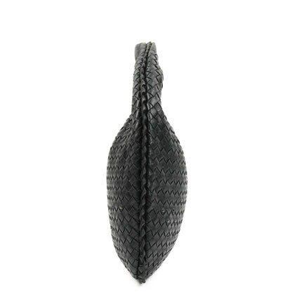 Bottega Veneta Medium Veneta Hobo Bag aus schwarzem Nappa Intrecciato Leder
