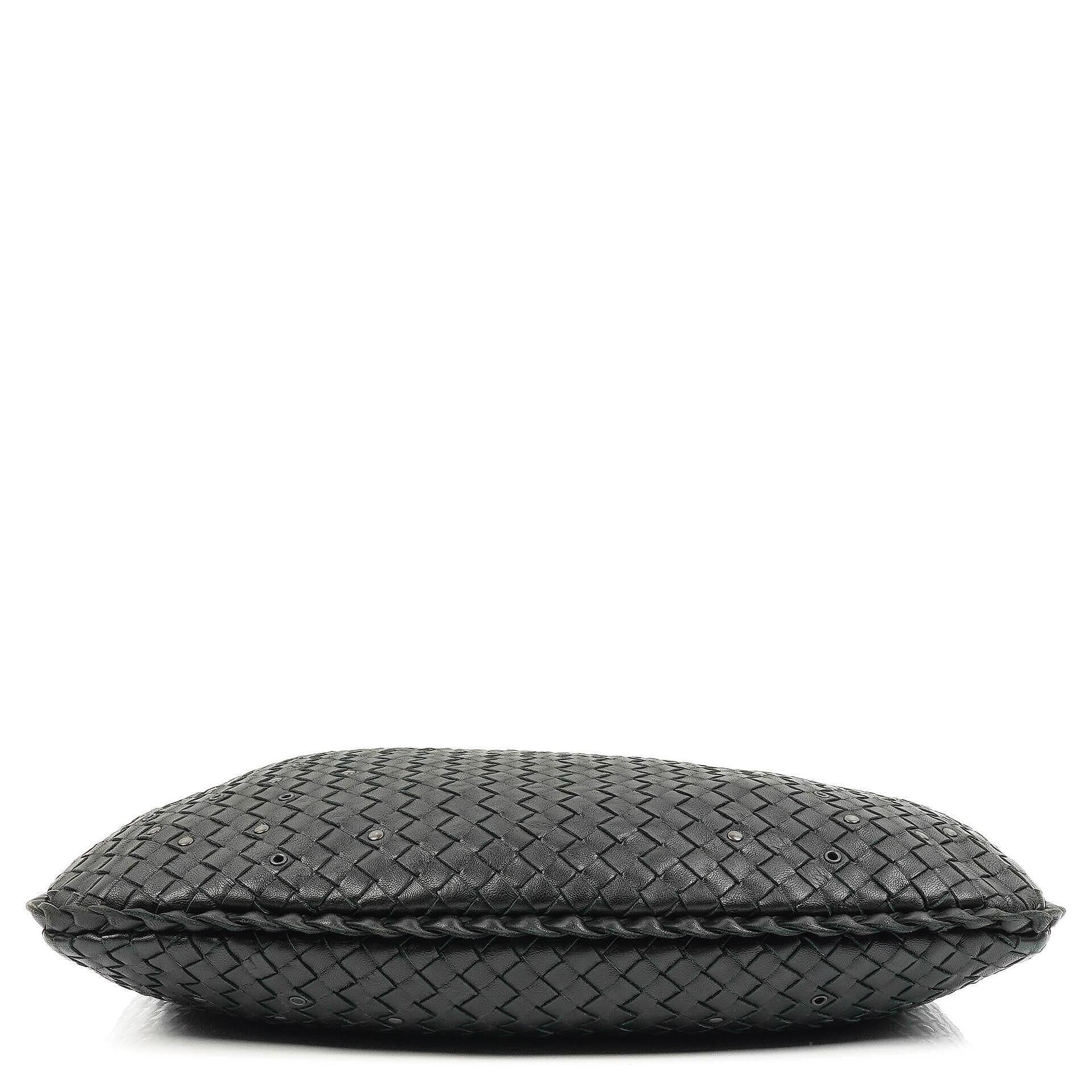 Bottega Veneta Medium Veneta Hobo Bag aus schwarzem Nappa Intrecciato Leder