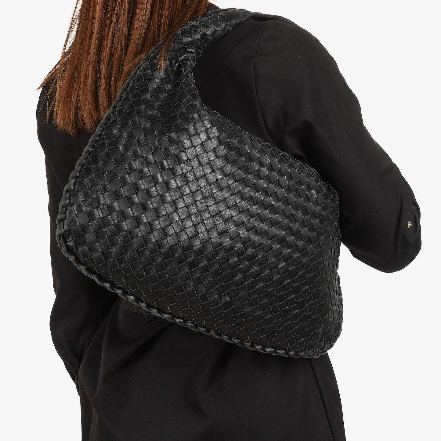Bottega Veneta Medium Veneta Hobo Bag aus schwarzem Nappa Intrecciato