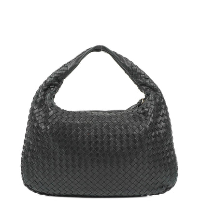 Bottega Veneta Medium Veneta Hobo Bag aus schwarzem Nappa Intrecciato