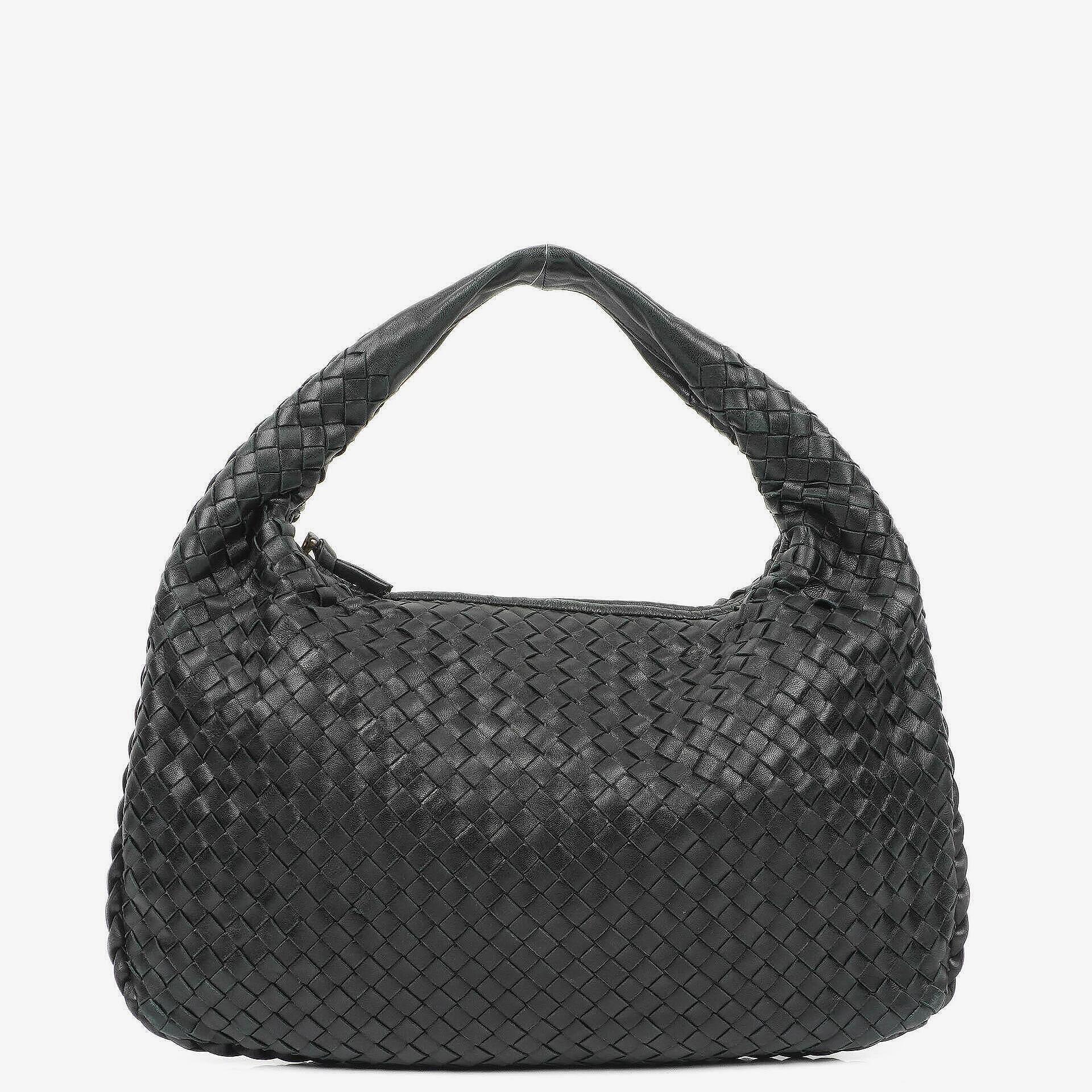 Bottega Veneta Medium Veneta Hobo Bag aus schwarzem Nappa Intrecciato