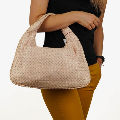 Bottega Veneta Medium Veneta Hobo-Tasche aus hellrosa Nappa Intrecciato