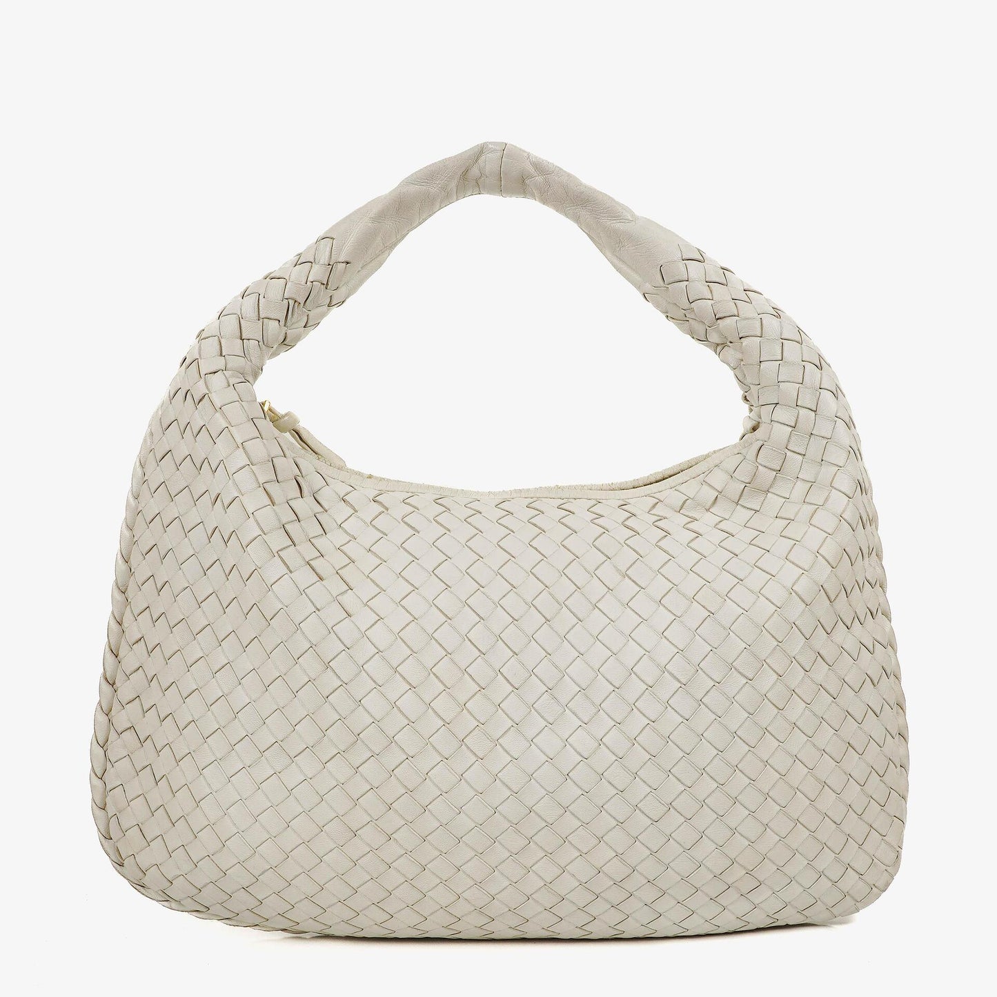 Bottega Veneta Medium Veneta Hobo aus weißem Nappa Intrecciato