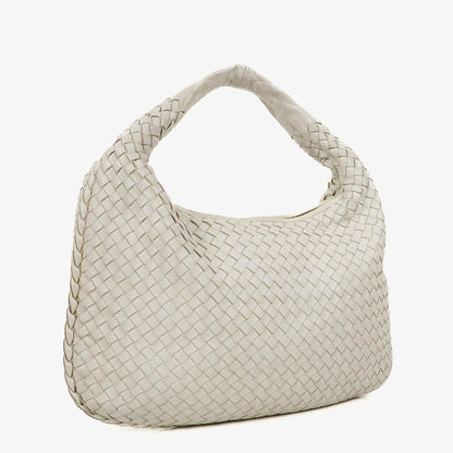 Bottega Veneta Medium Veneta Hobo aus weißem Nappa Intrecciato