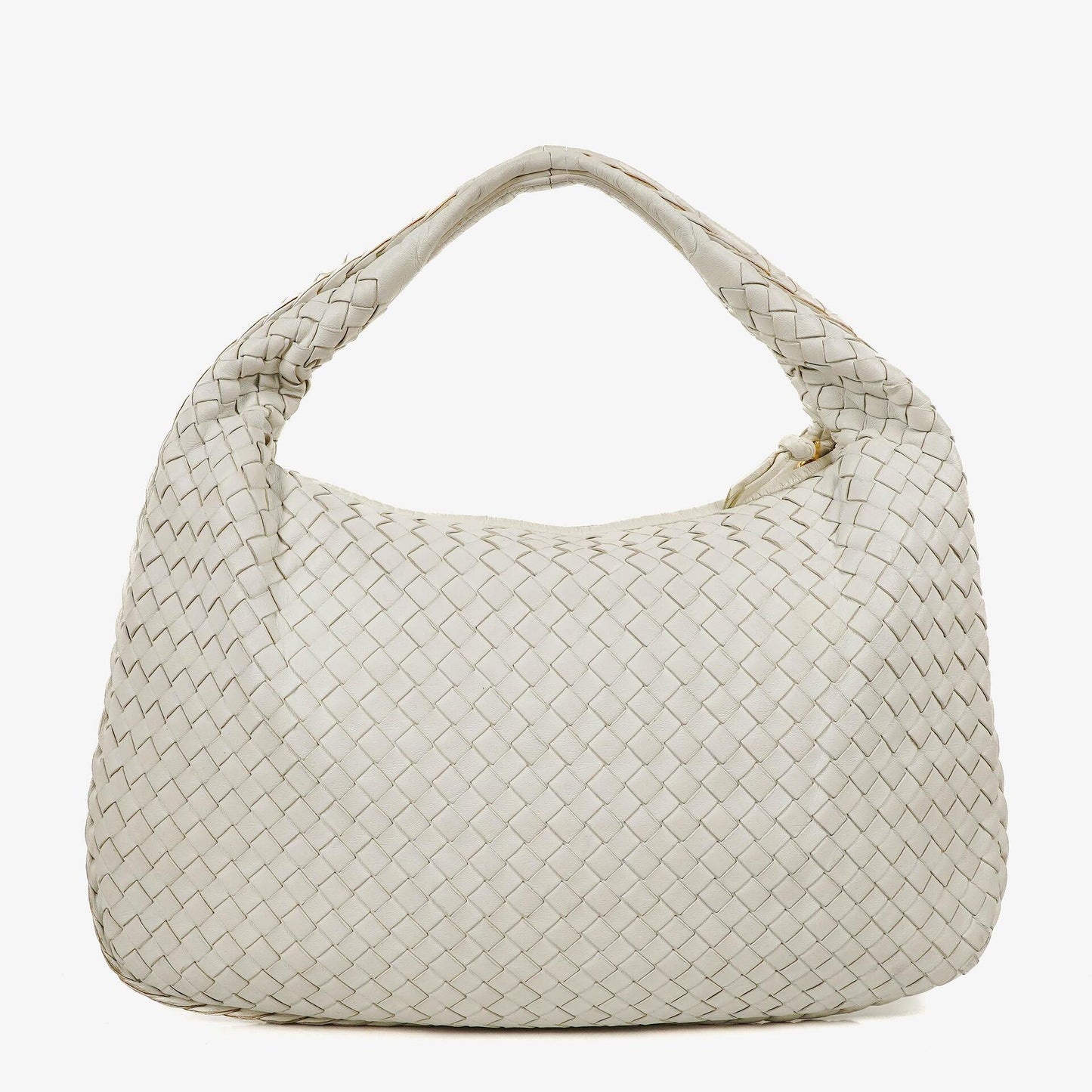 Bottega Veneta Medium Veneta Hobo aus weißem Nappa Intrecciato