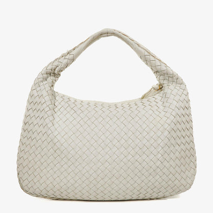 Bottega Veneta Medium Veneta Hobo aus weißem Nappa Intrecciato
