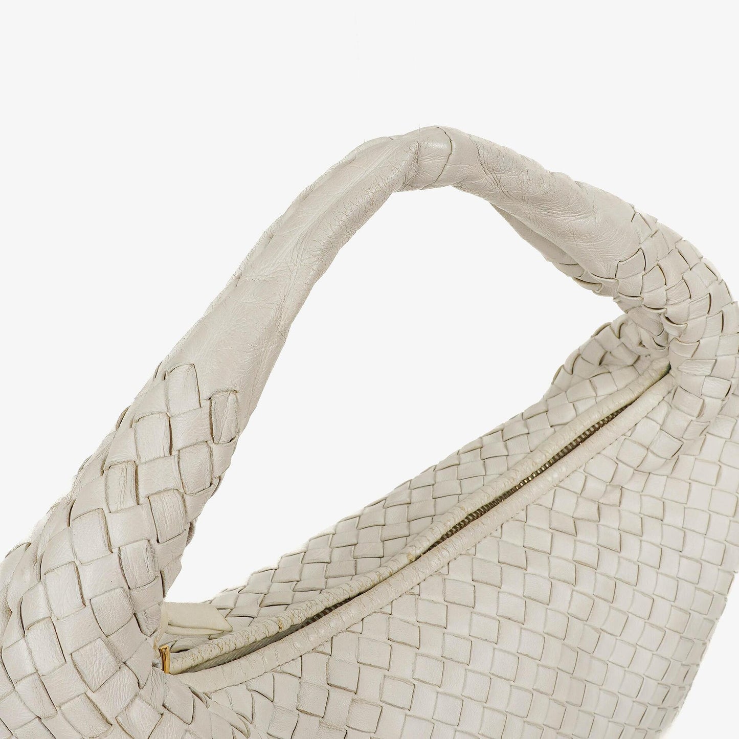 Bottega Veneta Medium Veneta Hobo aus weißem Nappa Intrecciato