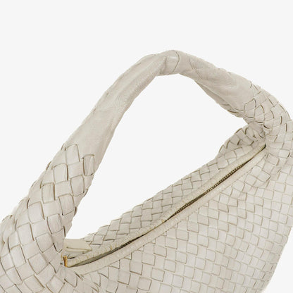 Bottega Veneta Medium Veneta Hobo aus weißem Nappa Intrecciato