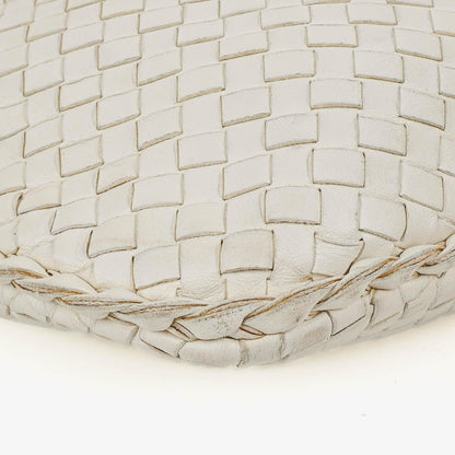 Bottega Veneta Medium Veneta Hobo aus weißem Nappa Intrecciato