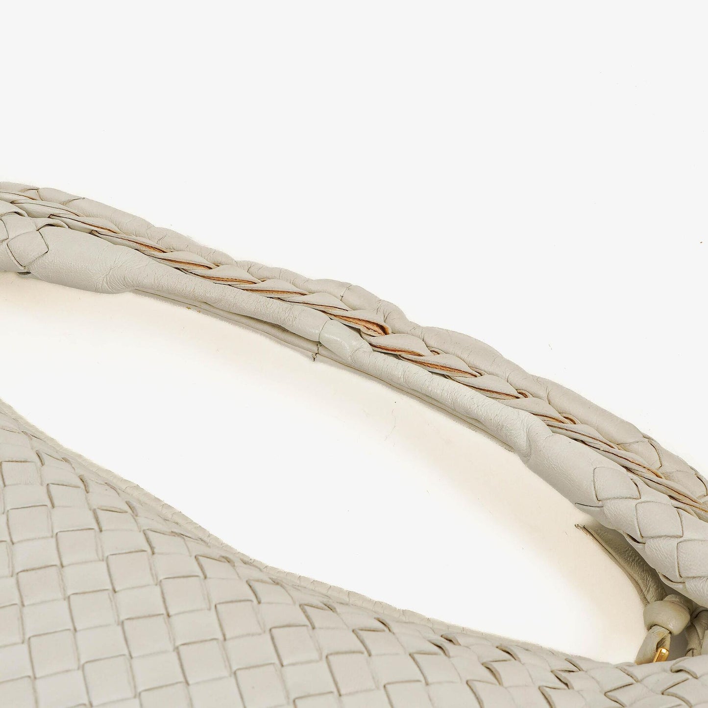 Bottega Veneta Medium Veneta Hobo aus weißem Nappa Intrecciato