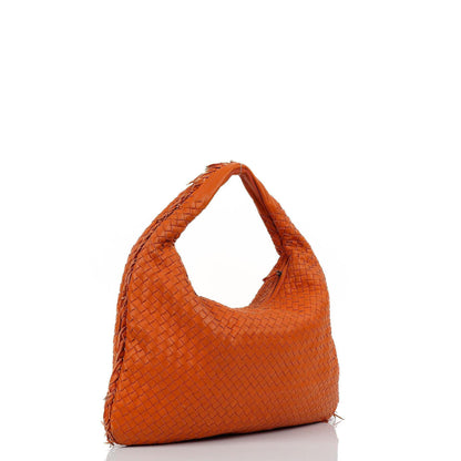 Bottega Veneta Nappa Intrecciato Orange Große Veneta Hobo Tasche mit Fransen