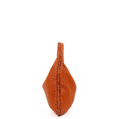 Bottega Veneta Nappa Intrecciato Orange Große Veneta Hobo Tasche mit Fransen
