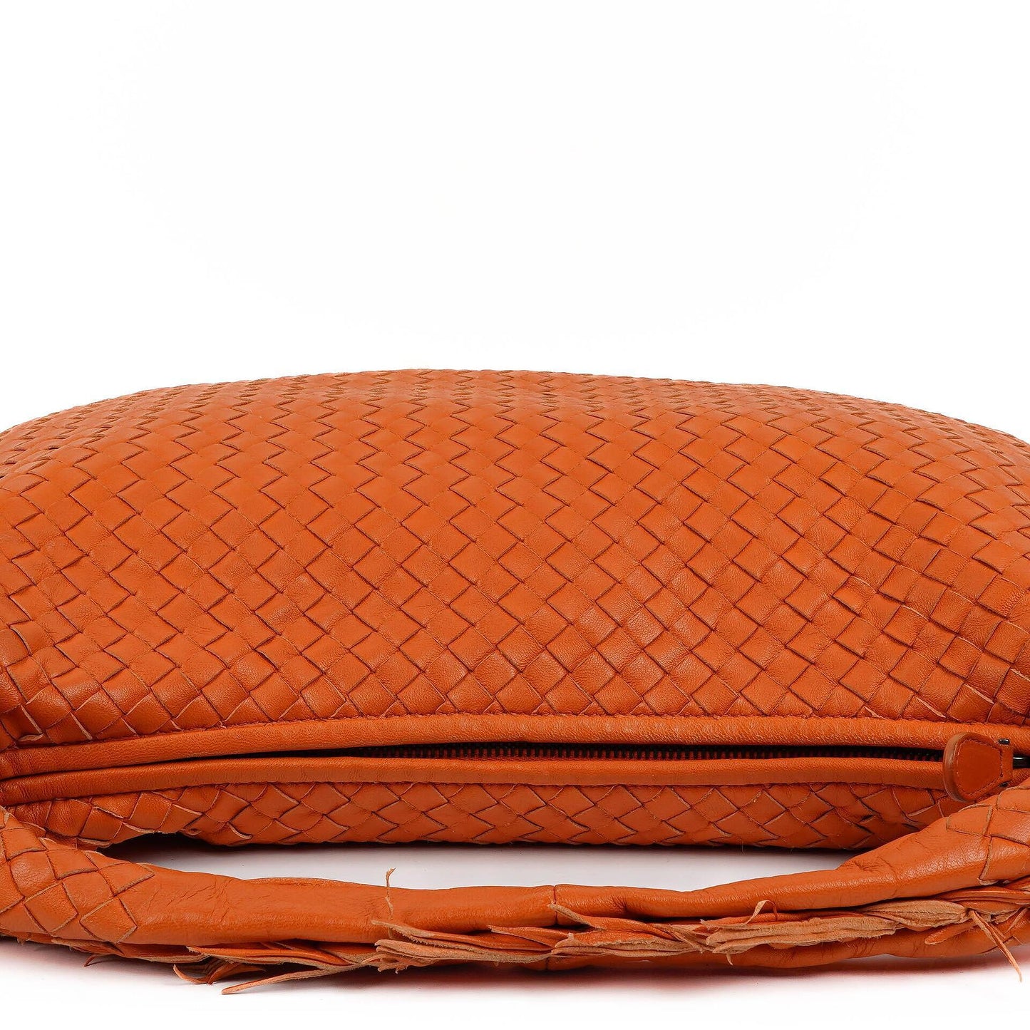 Bottega Veneta Nappa Intrecciato Orange Große Veneta Hobo Tasche mit Fransen