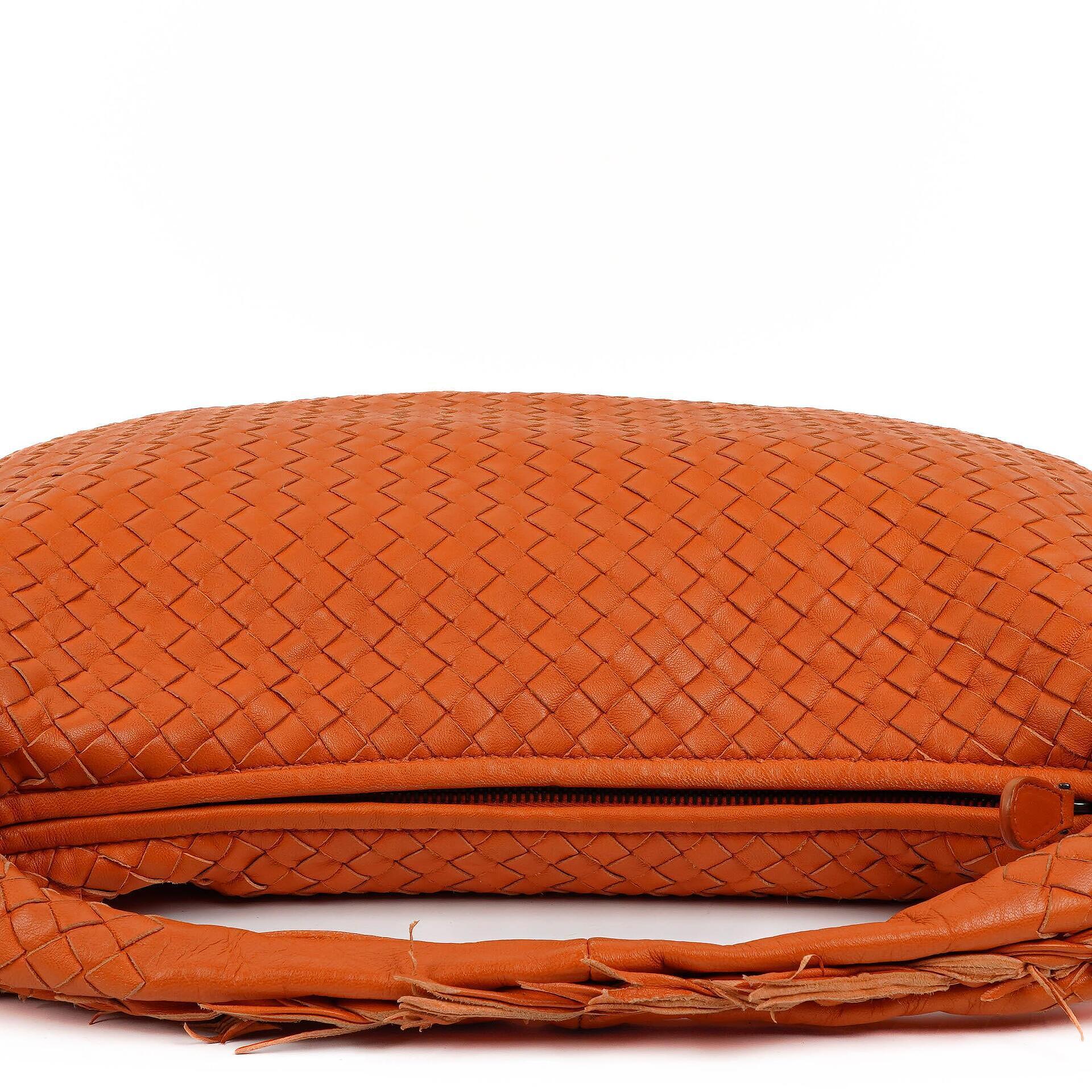 Bottega Veneta Nappa Intrecciato Orange Große Veneta Hobo Tasche mit Fransen