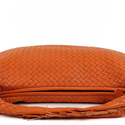 Bottega Veneta Nappa Intrecciato Orange Große Veneta Hobo Tasche mit Fransen