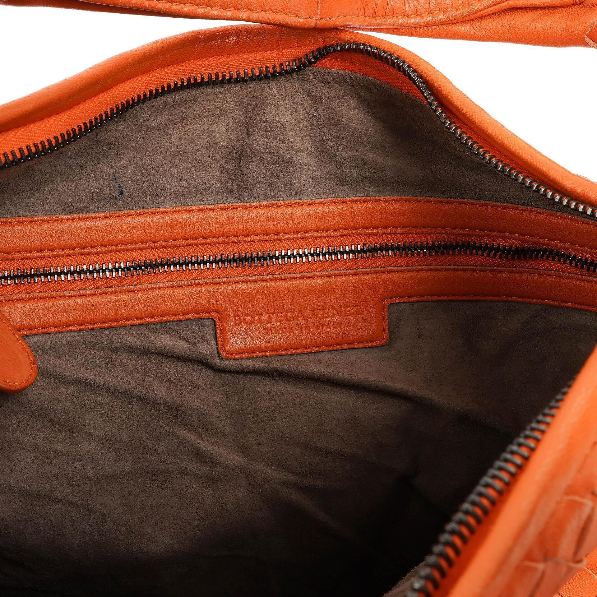 Bottega Veneta Nappa Intrecciato Orange Große Veneta Hobo Tasche mit Fransen